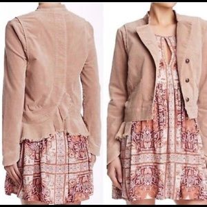 Free People Velvet Military Blazer